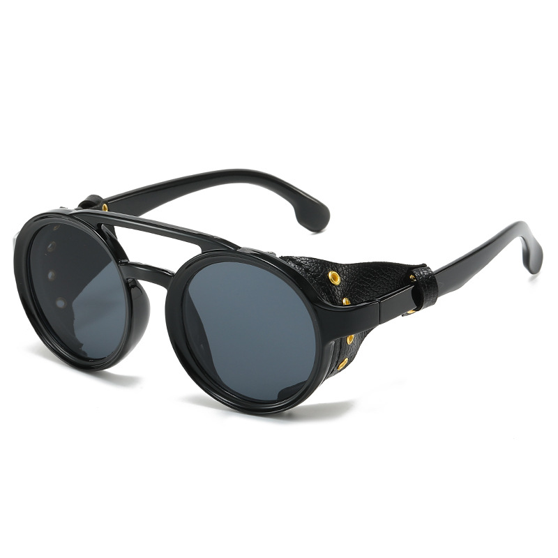 Women'S Fashion Eyewear - Retro Anti-UV Sunglasses Men Women Leather