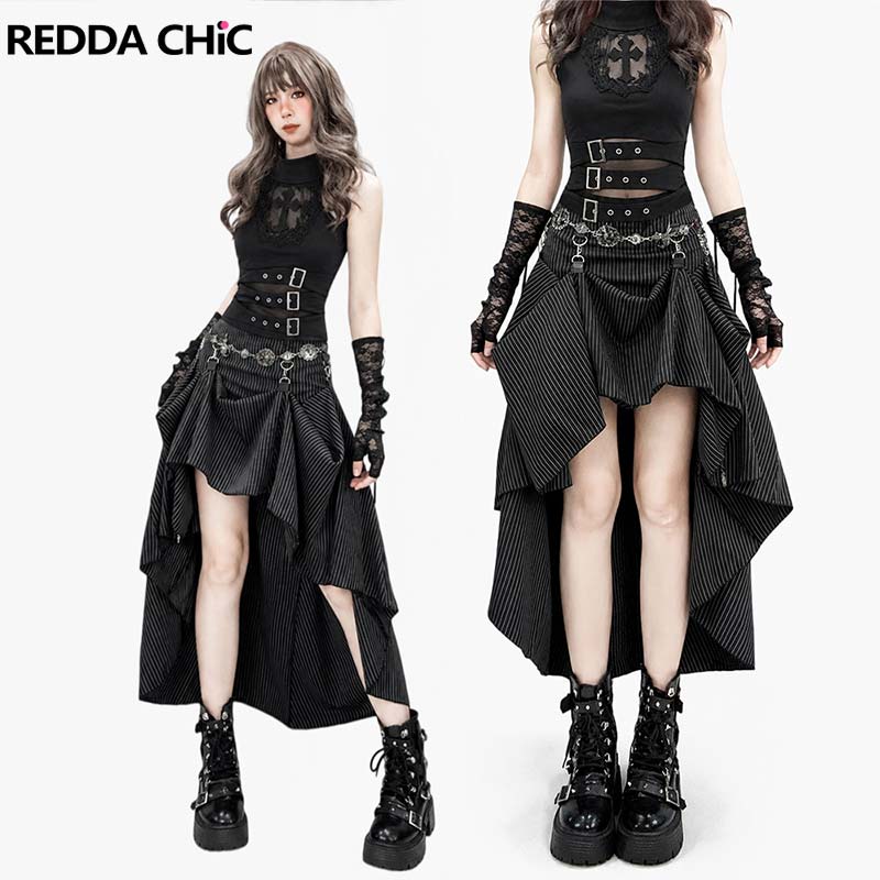 Women'S Fashion Kilt - REDDACHiC Gothic Cross Tank Top Bustle