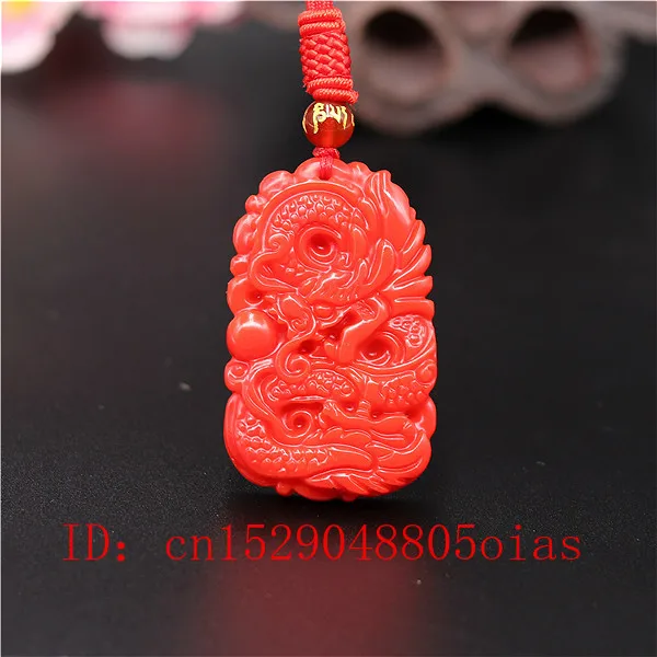 Women Fashion Hub - Natural Red Coral Jade Stone Dragon