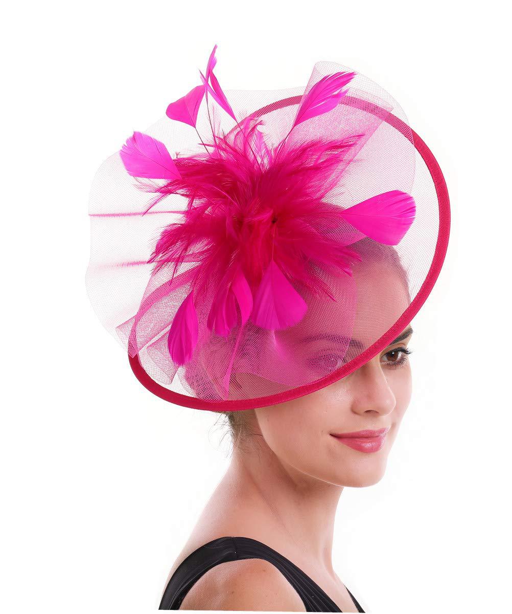 Women Feather Fascinator Hat M - Women'S Fashion Kentucky Derby recension och pris