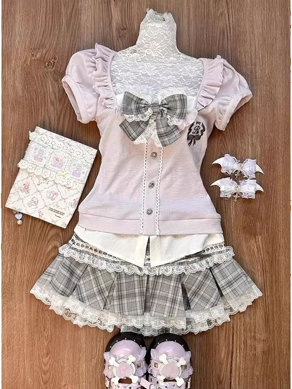 Women's pink lace patchwork to - Women Fashion Style recension och pris