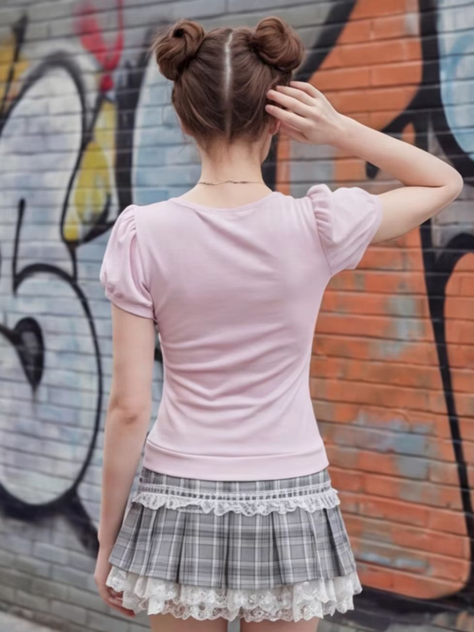 Women's pink lace patchwork to - Women Fashion Style recension och pris