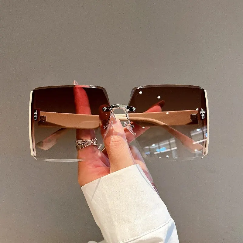 New Square Frameless Retro Sun - Women'S Fashion Eyewear recension och pris