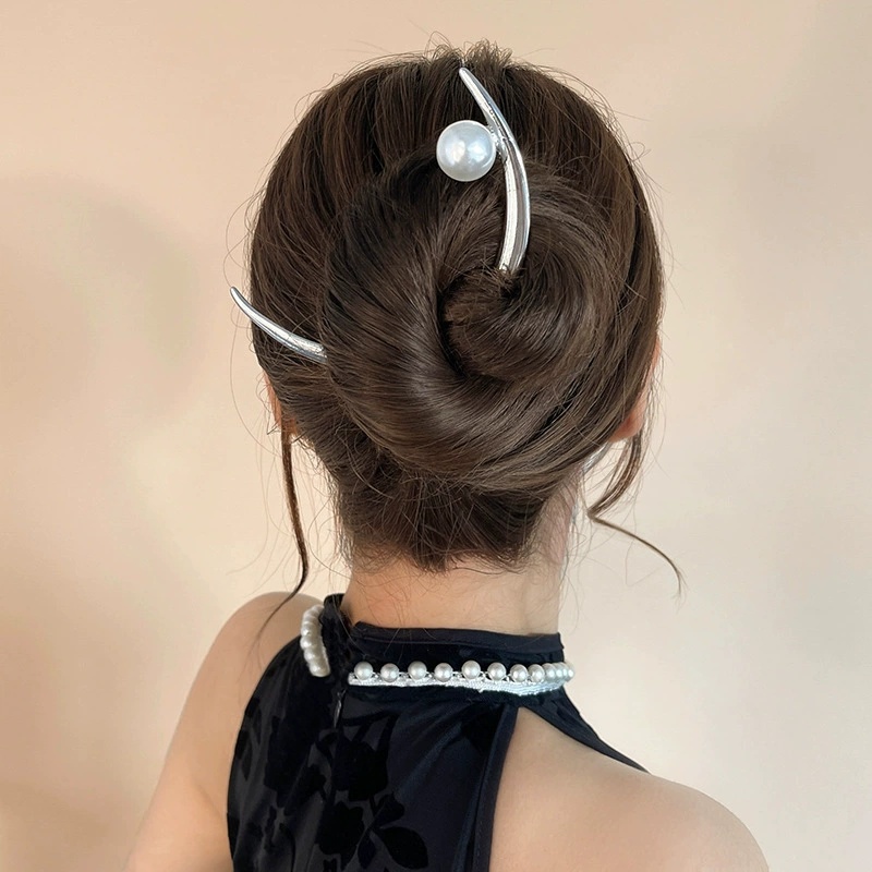 Pearl Hair Stick Crescent Moon - Women Fashion Hub recension och pris
