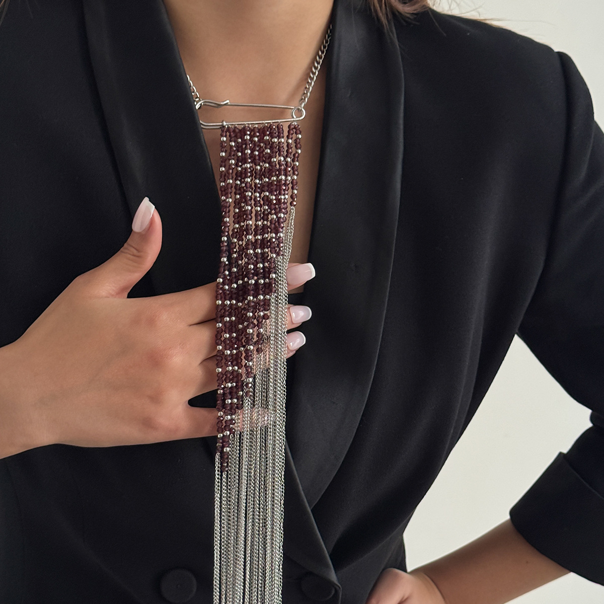 Silver Color Tassel Chain Broo - Women Fashion Hub recension och pris
